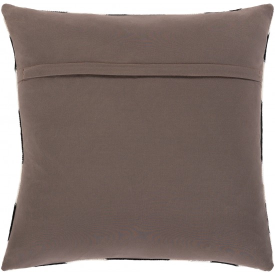 Surya Lana Black Pillow Shell With Down Insert 20"H X 20"W