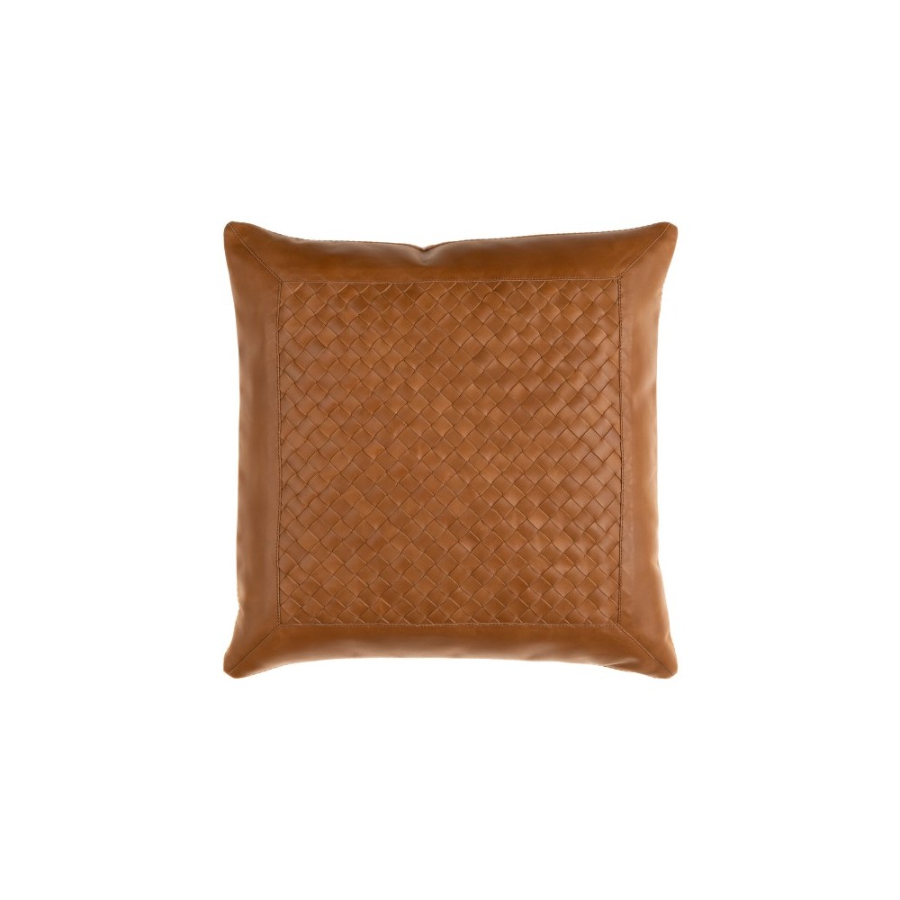 Surya Lawdon Brown Pillow Shell With Down Insert 18"H X 18"W