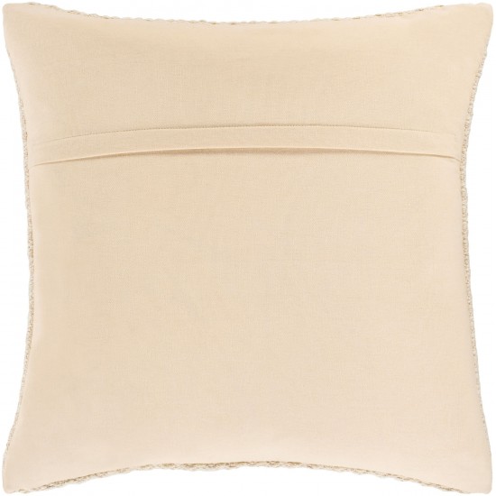 Surya Leif Ivory Pillow Shell With Down Insert 20"H X 20"W