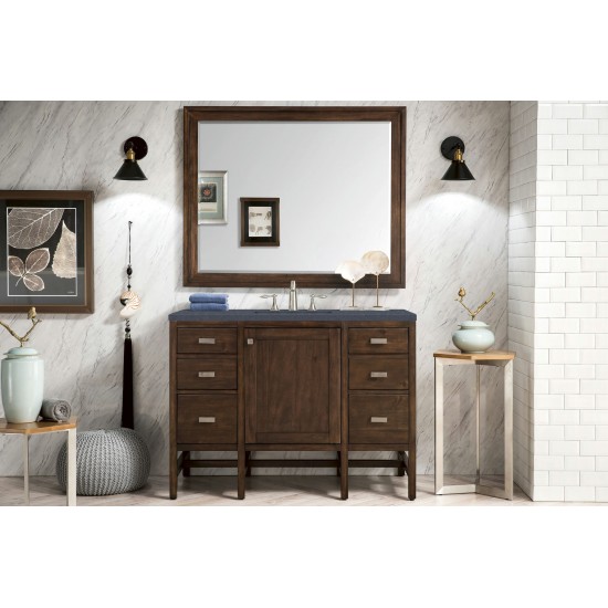 Addison 48" Single Vanity Mid Century Acacia w/3 CM Soapstone Quartz Top