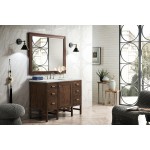 Addison 48" Single Vanity Mid Century Acacia w/ 3 CM Ethereal Noctis Quartz Top