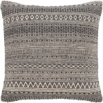 Surya Leif Charcoal Pillow Shell With Down Insert 20"H X 20"W