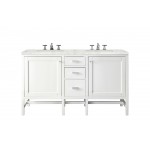 Addison 60" Double Vanity Glossy White w/ 3 CM Eternal Jasmine Pearl Quartz Top