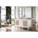 Addison 60" Double Vanity Cabinet, Glossy White, w/ 3 CM Ethereal Noctis Top