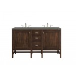 Addison 60" Double Vanity, Mid Century Acacia, w/ 3 CM Grey Expo Quartz Top