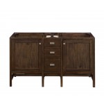 Addison 60" Double Vanity, Mid Century Acacia, w/ 3 CM Grey Expo Quartz Top