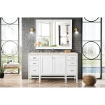 Addison 60" Single Vanity Cabinet , Glossy White, w/ 3 CM Eternal Marfil Top