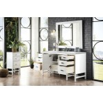 Addison 60" Single Vanity Cabinet , Glossy White, w/ 3 CM Ethereal Noctis Top