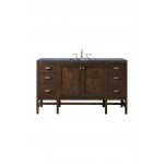 Addison 60" Single Vanity Mid Century Acacia w/3 CM Soapstone Quartz Top