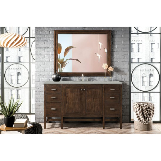 Addison 60" Single Vanity Mid Century Acacia w/ 3 CM Eternal Serena Quartz Top