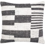 Surya Lewis Pillow Shell With Down Insert 18"H X 18"W In Charcoal