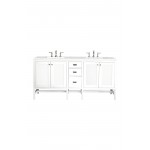 Addison 72" Double Vanity Glossy White w/ 3 CM Eternal Jasmine Pearl Quartz Top