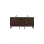 Addison 72" Double Vanity, Mid Century Acacia, w/ 3 CM Cala Blue Quartz Top