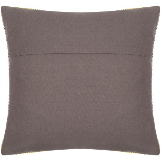 Surya Lewis Black Pillow Shell With Down Insert 14"H X 22"W