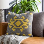 Surya Lewis Black Pillow Shell With Down Insert 18"H X 18"W