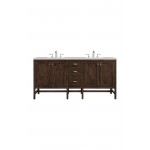 Addison 72" Double Vanity, Mid Century Acacia, w/ 3 CM Eternal Serena Quartz Top