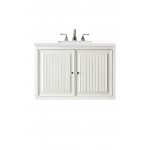 Athens 30" Single Vanity Cabinet, Glossy White, w/ 3 CM Classic White Quartz Top