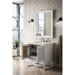 Athens 30" Single Vanity Cabinet, Glossy White, w/ 3 CM Eternal Marfil Top