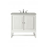 Athens 30" Single Vanity Cabinet, Glossy White, w/ 3 CM Eternal Serena Top