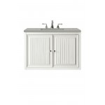 Athens 30" Single Vanity Cabinet, Glossy White, w/ 3 CM Eternal Serena Top