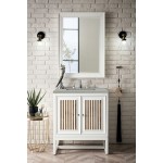 Athens 30" Single Vanity Cabinet, Glossy White, w/ 3 CM Eternal Serena Top