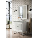 Athens 30" Single Vanity Cabinet, Glossy White, w/ 3 CM Eternal Serena Top