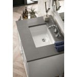 Athens 30" Single Vanity Cabinet, Glossy White, w/ 3 CM Grey Expo Quartz Top