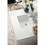 Athens 36" Single Vanity Cabinet, Glossy White, w/ 3 CM Classic White Quartz Top