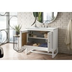 Athens 36" Single Vanity Cabinet, Glossy White, w/ 3 CM Ethereal Noctis Top