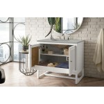 Athens 36" Single Vanity Cabinet, Glossy White, w/ 3 CM Eternal Serena Top