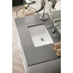 Athens 36" Single Vanity Cabinet, Glossy White, w/ 3 CM Grey Expo Quartz Top