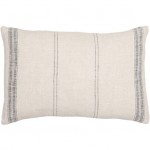 Surya Linen Stripe Light Beige Pillow Shell With Down Insert 13"H X 20"W