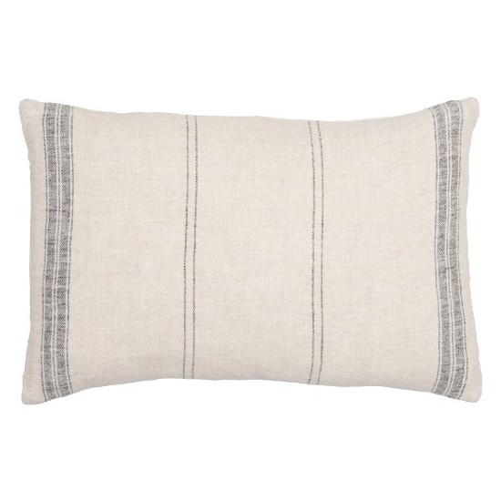 Surya Linen Stripe Light Beige Pillow Shell With Polyester Insert 13"H X 20"W