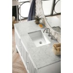 Athens 48" Single Vanity, Glossy White, w/ 3 CM Eternal Jasmine Pearl Quartz Top