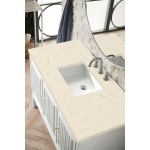 Athens 48" Single Vanity Cabinet, Glossy White, w/ 3 CM Eternal Marfil Top