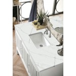 Athens 48" Single Vanity Cabinet, Glossy White, w/ 3 CM Ethereal Noctis Top