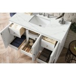 Athens 48" Single Vanity Cabinet, Glossy White, w/ 3 CM Ethereal Noctis Top