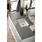 Athens 48" Single Vanity Cabinet, Glossy White, w/ 3 CM Grey Expo Quartz Top