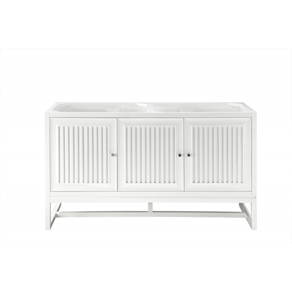 Athens 60" Double Vanity Cabinet, Glossy White