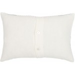 Surya Linen Stripe Buttoned Cream Pillow Shell With Polyester Insert 18"H X 18"W