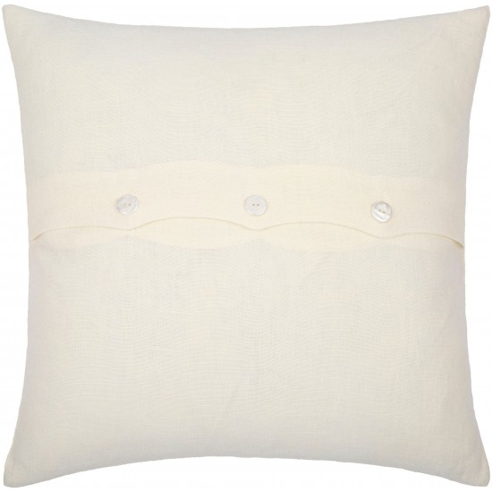 Surya Lsp-001 Cream Pillow Shell With Down Insert 13"H X 20"W