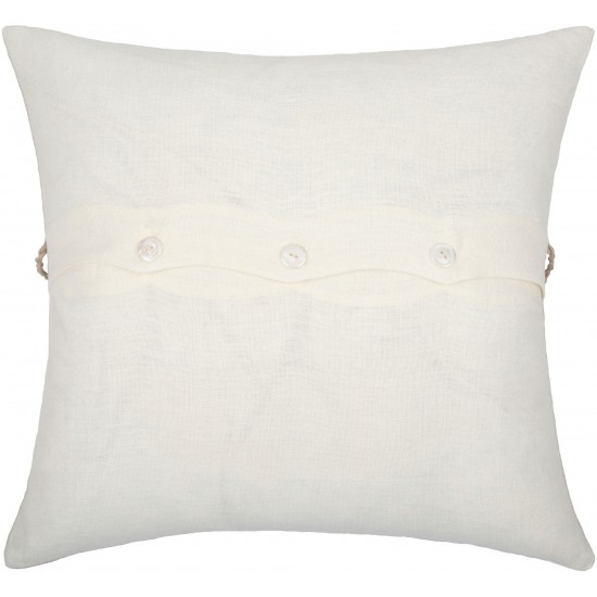 Surya Lsp-003 Cream Pillow Shell With Down Insert 13"H X 20"W