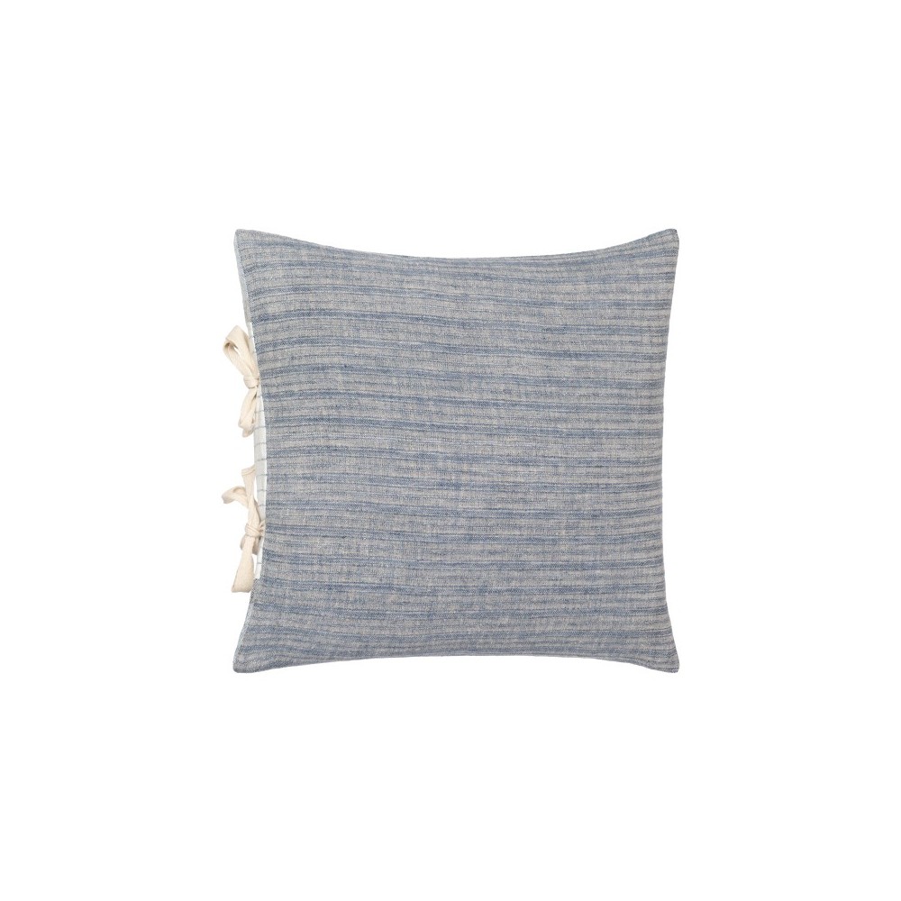 Surya Linen Stripe Ties Blue Pillow Shell With Down Insert 22"H X 22"W Surya Linen Stripe Ties Blue Pillow Shell With Down Insert 22"H X 22"W