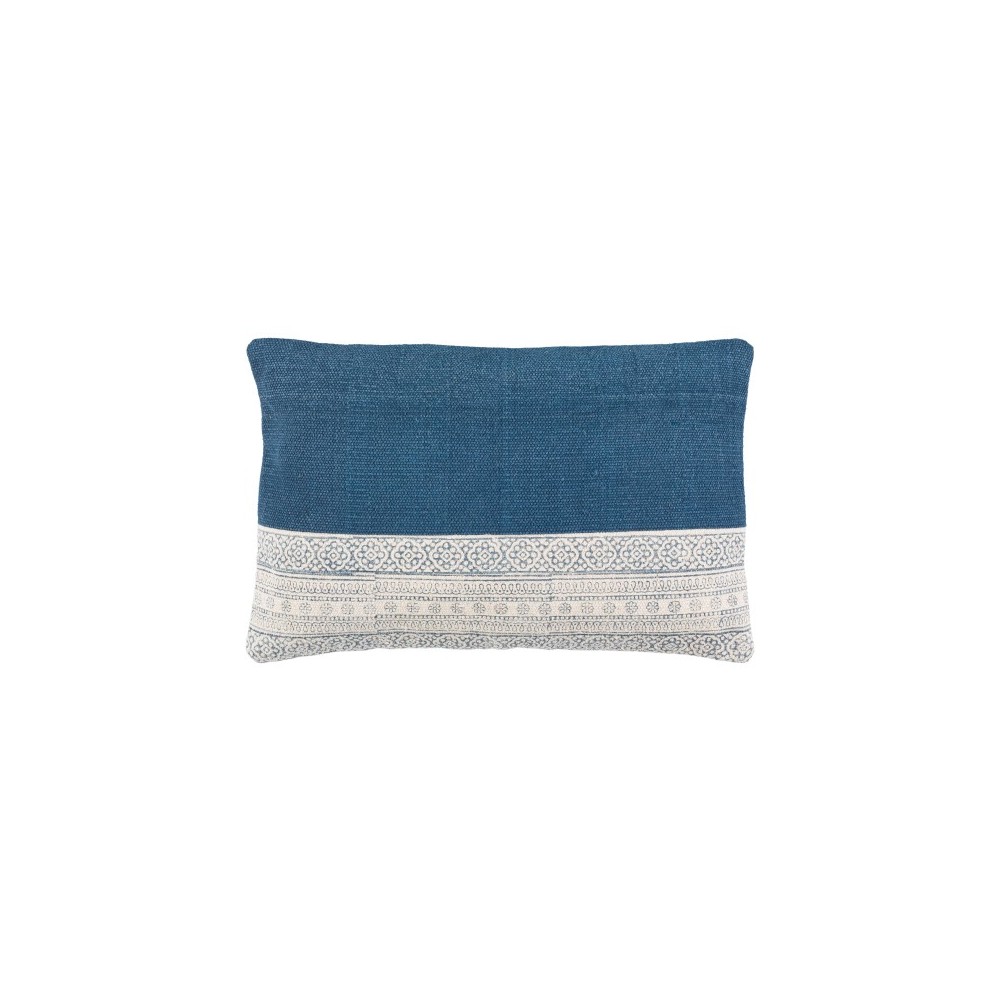 Surya Lola Pale Blue Pillow Shell With Polyester Insert 14"H X 22"W Surya Lola Pale Blue Pillow Shell With Polyester Insert 14"H X 22"W