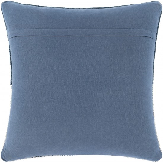 Surya Lola Pale Blue Pillow Shell With Polyester Insert 22"H X 22"W