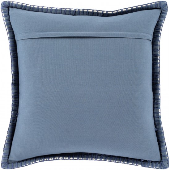 Surya Lola Navy Pillow Shell With Polyester Insert 18"H X 18"W