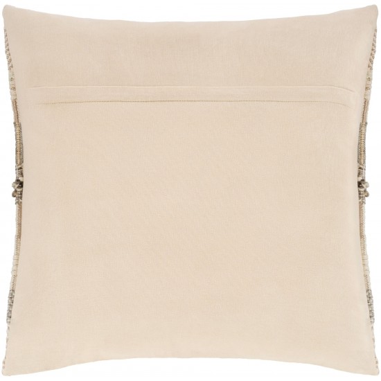 Surya Lorens Pillow Shell With Down Insert 20"H X 20"W Ivory