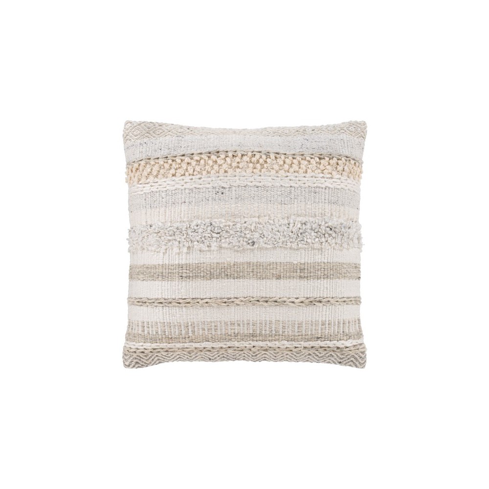 Surya Lorens Ivory Pillow Shell With Down Insert 20"H X 20"W Surya Lorens Ivory Pillow Shell With Down Insert 20"H X 20"W
