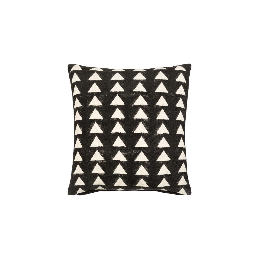 Surya Malian Pillow Shell With Down Insert 18"H X 18"W In Black Surya Malian Pillow Shell With Down Insert 18"H X 18"W In Black