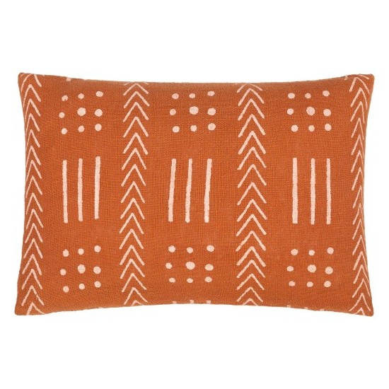 Surya Malian Pillow Shell With Down Insert 14"H X 22"W (Brick Red)